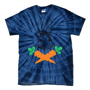 Easter Bunny With Carrot Cross Skull Bones Women Tie-Dye T-Shirt