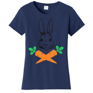 Easter Bunny With Carrot Cross Skull Bones Women Women's T-Shirt