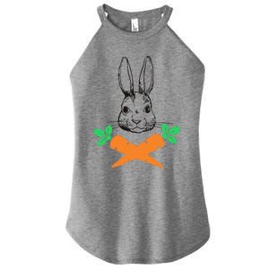 Easter Bunny With Carrot Cross Skull Bones Women Women's Perfect Tri Rocker Tank