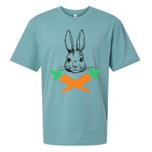 Easter Bunny With Carrot Cross Skull Bones Women Sueded Cloud Jersey T-Shirt