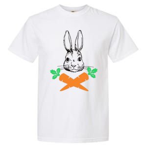 Easter Bunny With Carrot Cross Skull Bones Women Garment-Dyed Heavyweight T-Shirt