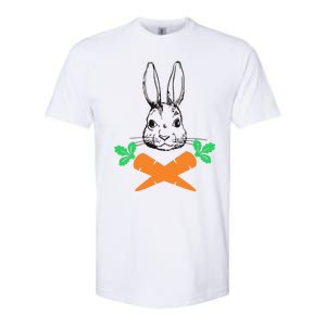 Easter Bunny With Carrot Cross Skull Bones Women Softstyle CVC T-Shirt