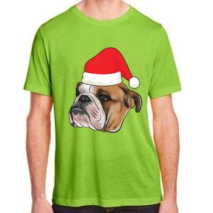 English Bulldog With Santa Claus Hat Dog Lover Christmas Gift Adult ChromaSoft Performance T-Shirt