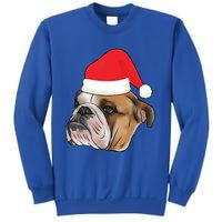 English Bulldog With Santa Claus Hat Dog Lover Christmas Gift Sweatshirt