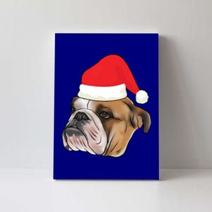 English Bulldog With Santa Claus Hat Dog Lover Christmas Gift Canvas