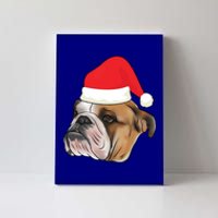 English Bulldog With Santa Claus Hat Dog Lover Christmas Gift Canvas