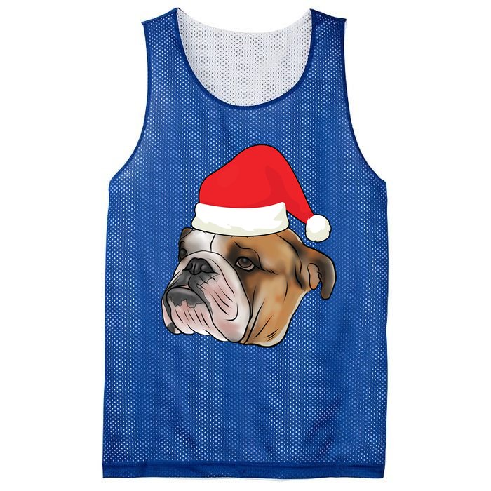 English Bulldog With Santa Claus Hat Dog Lover Christmas Gift Mesh Reversible Basketball Jersey Tank