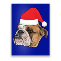 English Bulldog With Santa Claus Hat Dog Lover Christmas Gift Poster