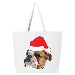 English Bulldog With Santa Claus Hat Dog Lover Christmas Gift 25L Jumbo Tote