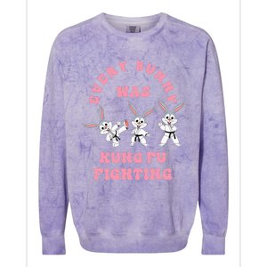 Every Bunny Was Kung Fu Fighting Karate Easter Rabbit Funny Colorblast Crewneck Sweatshirt