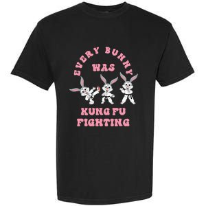 Every Bunny Was Kung Fu Fighting Karate Easter Rabbit Funny Garment-Dyed Heavyweight T-Shirt