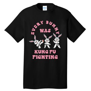 Every Bunny Was Kung Fu Fighting Karate Easter Rabbit Funny Tall T-Shirt