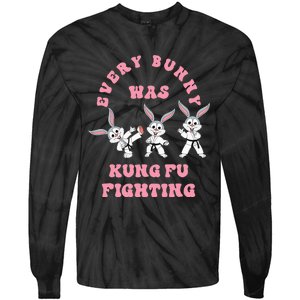 Every Bunny Was Kung Fu Fighting Karate Easter Rabbit Funny Tie-Dye Long Sleeve Shirt