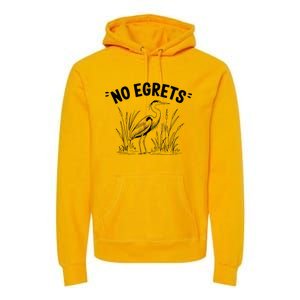 Egret Bird Watching Watcher Birder Premium Hoodie