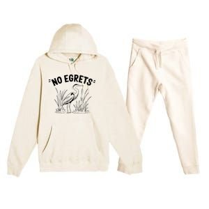 Egret Bird Watching Watcher Birder Premium Hooded Sweatsuit Set