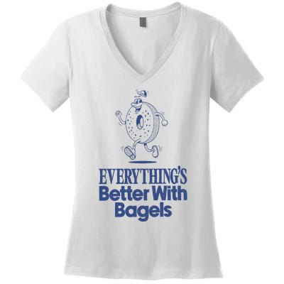 EverythingS Better With Bagels Women's V-Neck T-Shirt