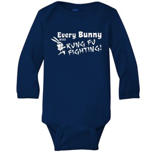 Every Bunny Was Kung Fu Fighting Baby Long Sleeve Bodysuit