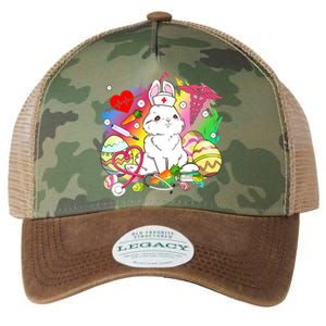 Easter Bunny With Stethoscope Easter Eggs Nurse Easter Day Cute Gift Legacy Tie Dye Trucker Hat