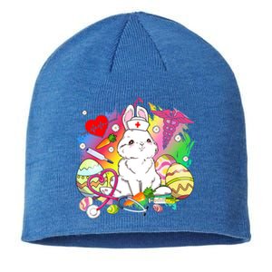 Easter Bunny With Stethoscope Easter Eggs Nurse Easter Day Cute Gift Sustainable Beanie