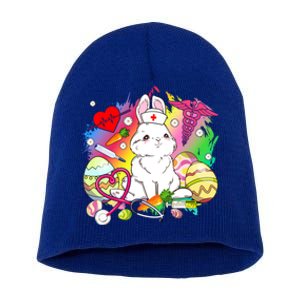 Easter Bunny With Stethoscope Easter Eggs Nurse Easter Day Cute Gift Short Acrylic Beanie