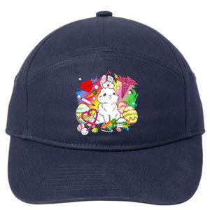 Easter Bunny With Stethoscope Easter Eggs Nurse Easter Day Cute Gift 7-Panel Snapback Hat