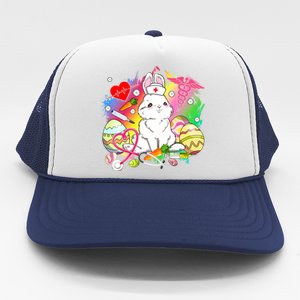 Easter Bunny With Stethoscope Easter Eggs Nurse Easter Day Cute Gift Trucker Hat