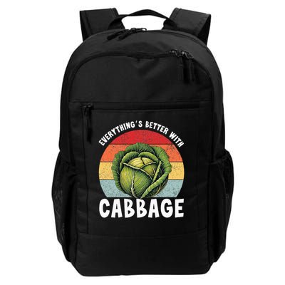 Everything’s Better With Cabbage Funny Retro Cabbage Lover Daily Commute Backpack