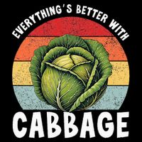 Everything’s Better With Cabbage Funny Retro Cabbage Lover Flat Bill Trucker Hat