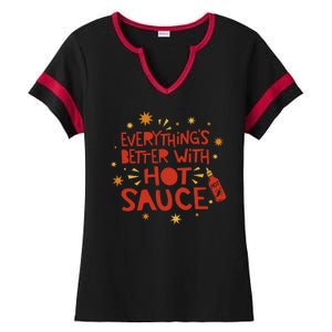 Everything's Better With Hot Sauce Ladies Halftime Notch Neck Tee