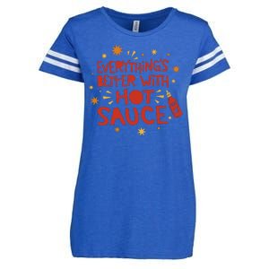 Everything's Better With Hot Sauce Enza Ladies Jersey Football T-Shirt