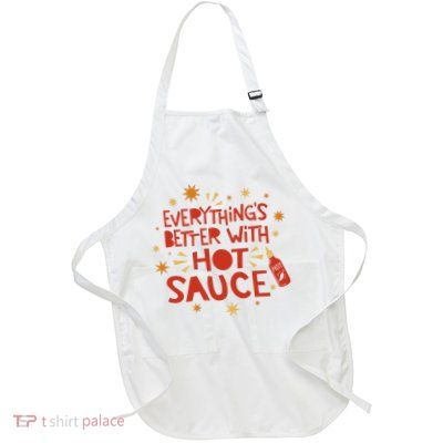 Everything's Better With Hot Sauce Full-Length Apron With Pockets