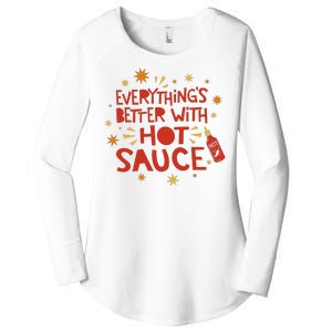 Everything's Better With Hot Sauce Women's Perfect Tri Tunic Long Sleeve Shirt