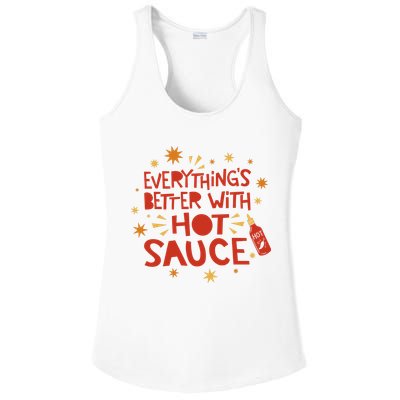 Everything's Better With Hot Sauce Ladies PosiCharge Competitor Racerback Tank