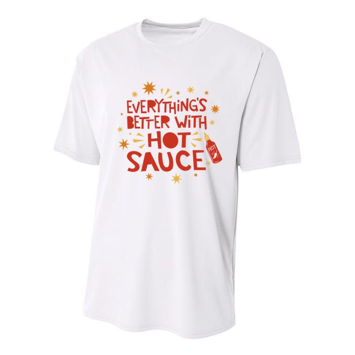 Everything's Better With Hot Sauce Youth Performance Sprint T-Shirt