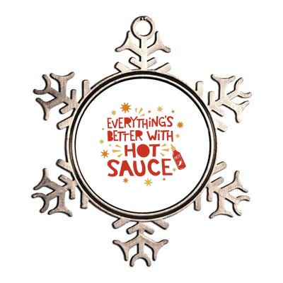 Everything's Better With Hot Sauce Metallic Star Ornament