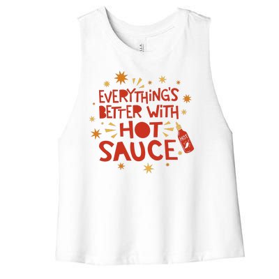 Everything's Better With Hot Sauce Women's Racerback Cropped Tank