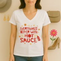 Everything's Better With Hot Sauce Women's V-Neck T-Shirt
