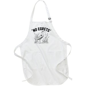 Egret Bird Watching Watcher Birder Full-Length Apron With Pockets