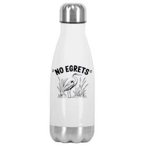 Egret Bird Watching Watcher Birder Stainless Steel Insulated Water Bottle