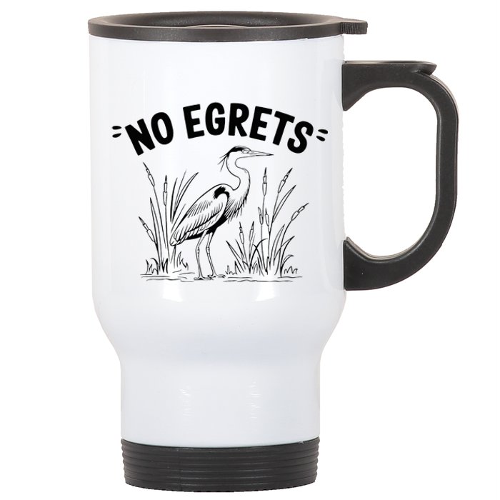 Egret Bird Watching Watcher Birder Stainless Steel Travel Mug