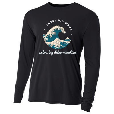 Extra Big Wave = Extra Big Determination Surf Wear Cooling Performance Long Sleeve Crew