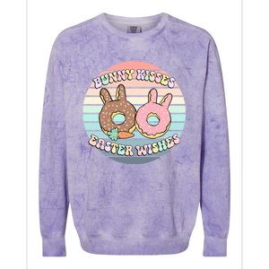 Easter Bunny Wishes Donuts Rabbit Carrot Cute Pastel Gift Colorblast Crewneck Sweatshirt