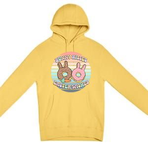 Easter Bunny Wishes Donuts Rabbit Carrot Cute Pastel Gift Premium Pullover Hoodie