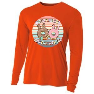 Easter Bunny Wishes Donuts Rabbit Carrot Cute Pastel Gift Cooling Performance Long Sleeve Crew