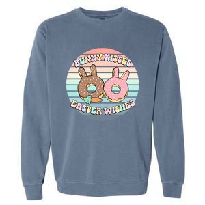 Easter Bunny Wishes Donuts Rabbit Carrot Cute Pastel Gift Garment-Dyed Sweatshirt