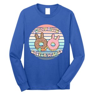 Easter Bunny Wishes Donuts Rabbit Carrot Cute Pastel Gift Long Sleeve Shirt