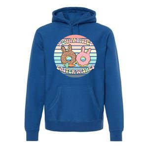 Easter Bunny Wishes Donuts Rabbit Carrot Cute Pastel Gift Premium Hoodie