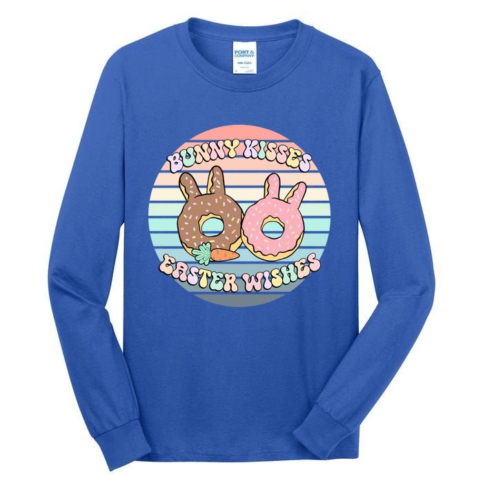 Easter Bunny Wishes Donuts Rabbit Carrot Cute Pastel Gift Tall Long Sleeve T-Shirt