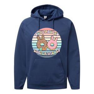 Easter Bunny Wishes Donuts Rabbit Carrot Cute Pastel Gift Performance Fleece Hoodie