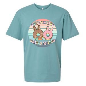 Easter Bunny Wishes Donuts Rabbit Carrot Cute Pastel Gift Sueded Cloud Jersey T-Shirt